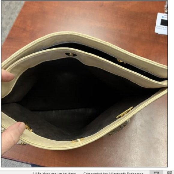 BALLY Authentic Vintage Quilted Cream Leather Chain Link Shoulder Bag - Picture 8 of 16